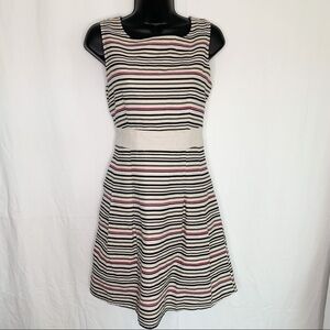 TULLE / Striped A-Line Pleated Knee Length Dress